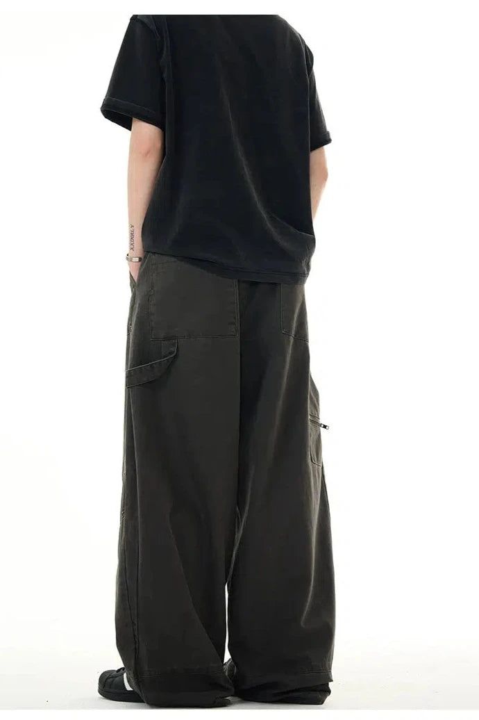 Baggy Wide-Leg Pants Korean Street Fashion Pants By Mad Witch Shop Online at OH Vault