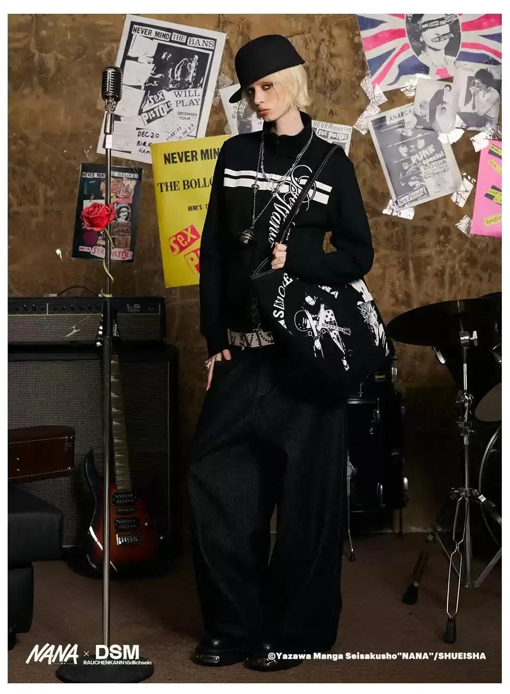 Nana Bar Lines Zipped Jacket Korean Street Fashion Jacket By Donsmoke Shop Online at OH Vault