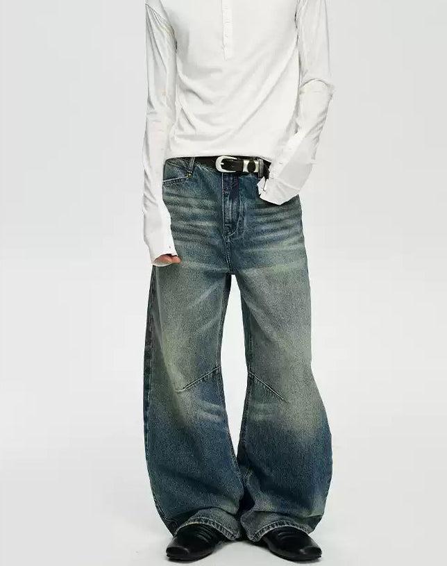 Washed Low Barrel Jeans Korean Street Fashion Jeans By A PUEE Shop Online at OH Vault