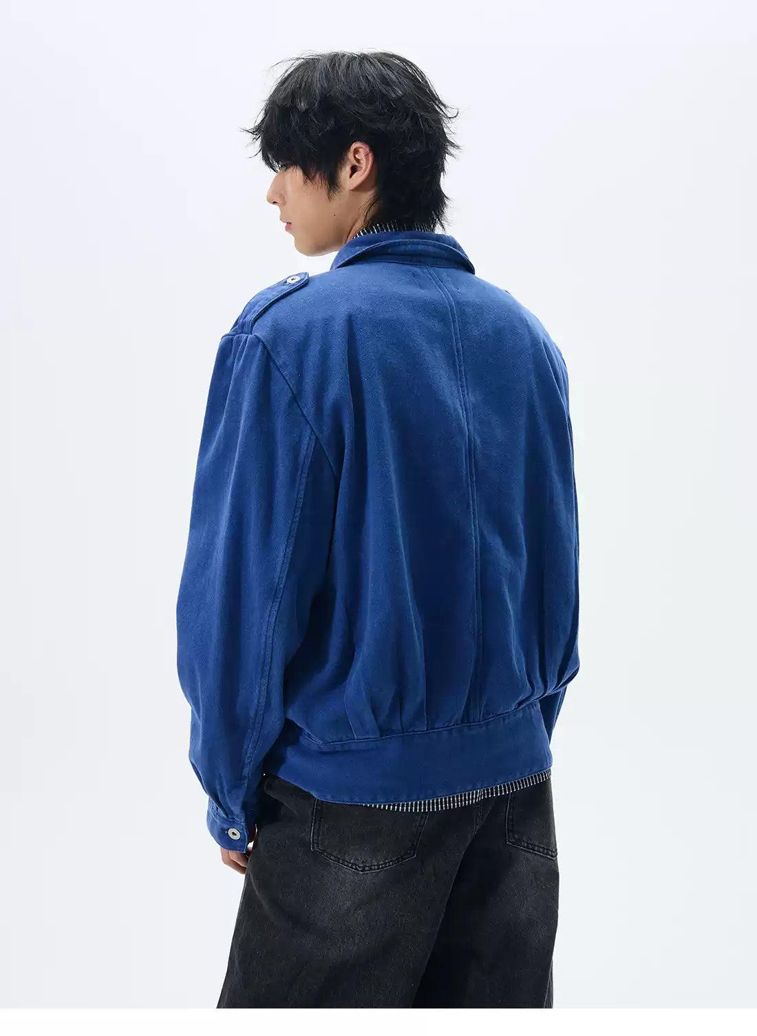 Strap Hem Buttoned Jacket Korean Street Fashion Jacket By 77Flight Shop Online at OH Vault