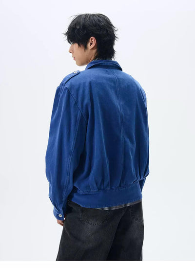 Strap Hem Buttoned Jacket Korean Street Fashion Jacket By 77Flight Shop Online at OH Vault