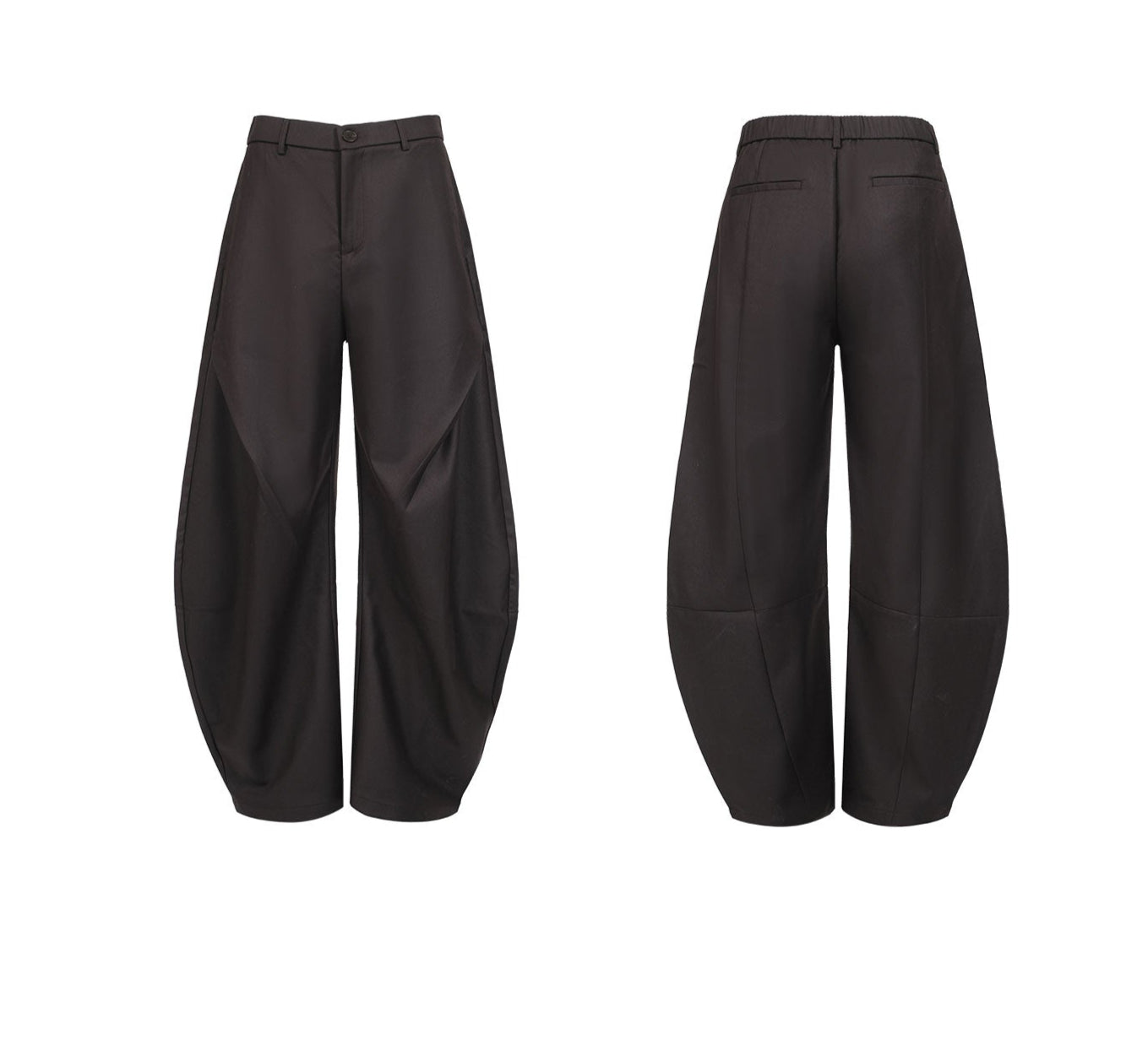 Sleek Buttoned & Elastic Waist Trousers Korean Street Fashion Trousers By Terra Incognita Shop Online at OH Vault