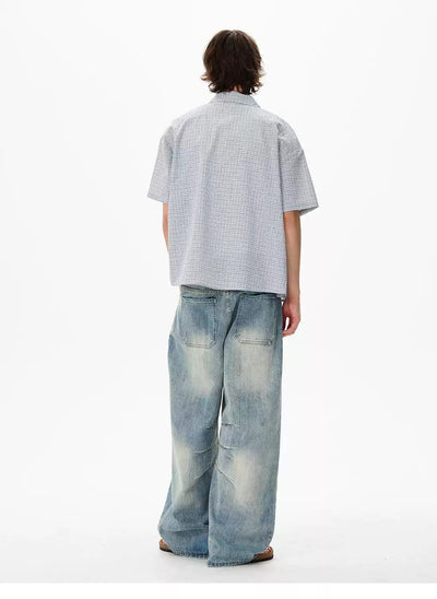 Clean Plaid Boxy Shirt Korean Street Fashion Shirt By 77Flight Shop Online at OH Vault
