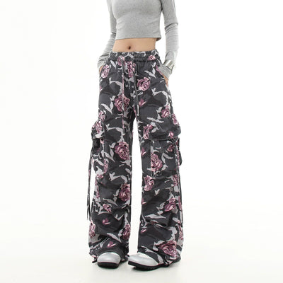 Roses and Camouflage Cargo Pants Korean Street Fashion Pants By Blacklists Shop Online at OH Vault