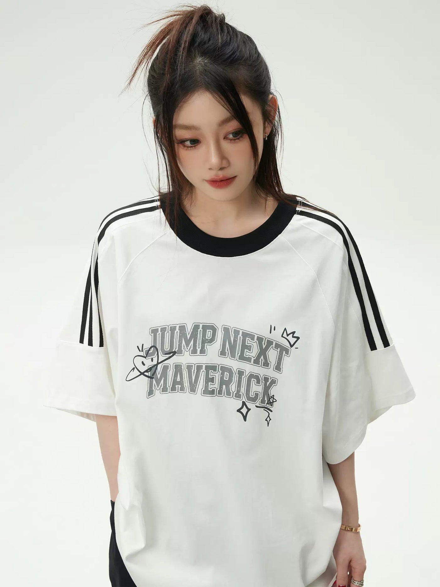 Subtle Doodled Logo T-Shirt Korean Street Fashion T-Shirt By Jump Next Shop Online at OH Vault