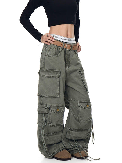 Strapped Pockets Cargo Jeans Korean Street Fashion Jeans By Blacklists Shop Online at OH Vault