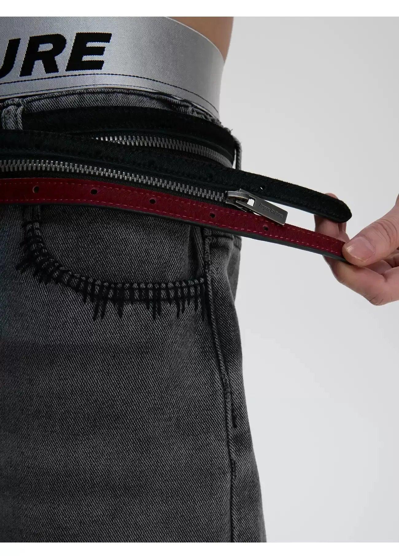Contrast Color Zipped Belt Korean Street Fashion Belt By Argue Culture Shop Online at OH Vault