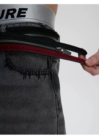 Contrast Color Zipped Belt Korean Street Fashion Belt By Argue Culture Shop Online at OH Vault