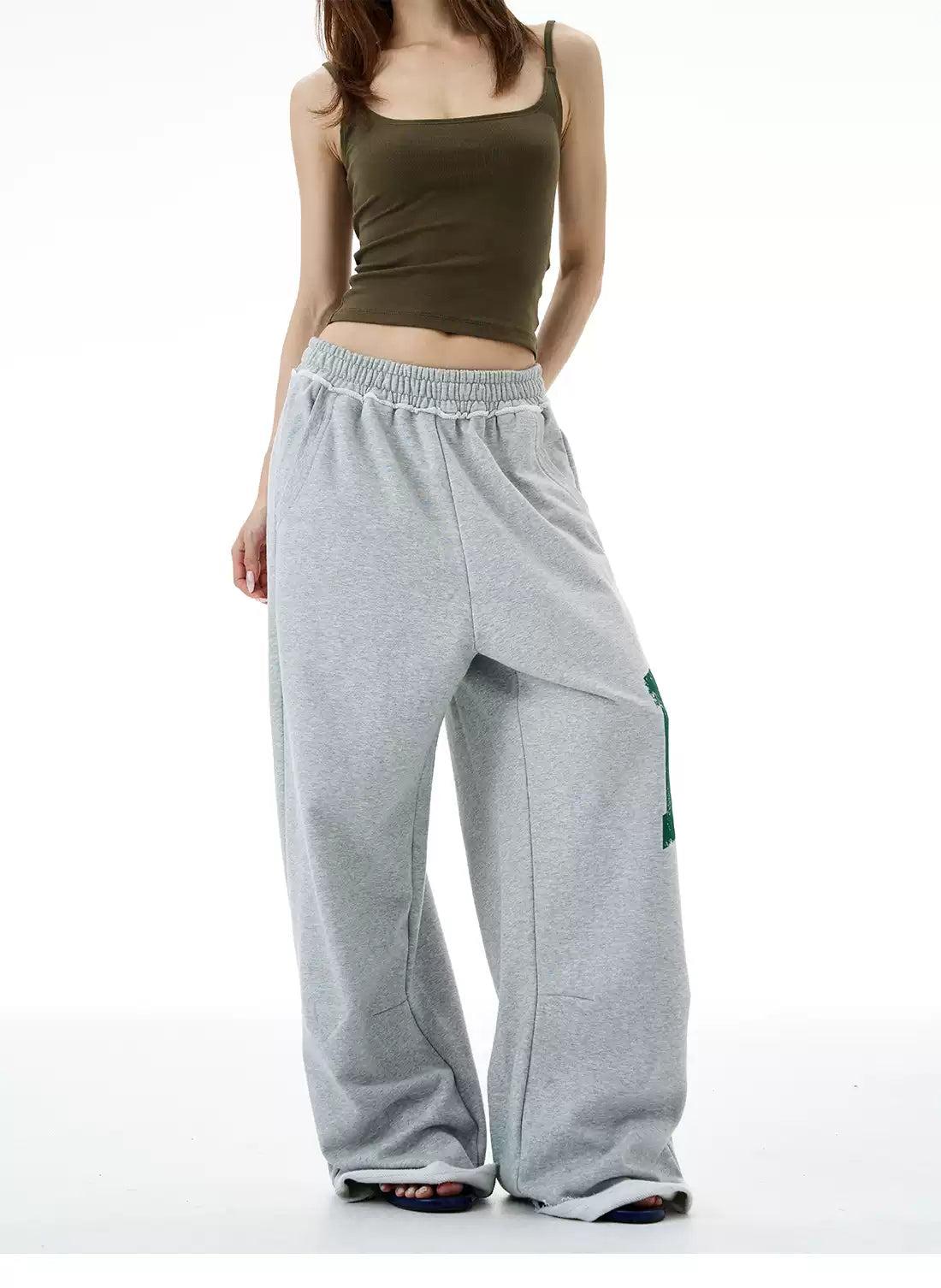 Smudges Print Gartered Sweatpants Korean Street Fashion Pants By 77Flight Shop Online at OH Vault