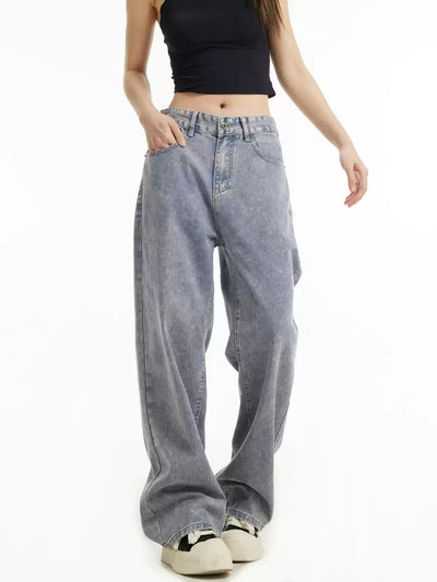 Faded & Washed Straight Jeans Korean Street Fashion Jeans By INS Korea Shop Online at OH Vault