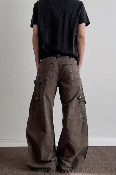 Versatile Utility Cargo Jeans Korean Street Fashion Jeans By A PUEE Shop Online at OH Vault