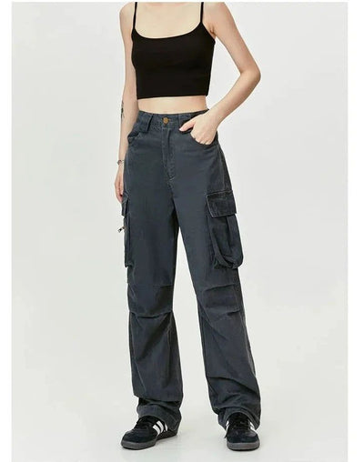 Pleated Fade Cargo Pants Korean Street Fashion Pants By Made Extreme Shop Online at OH Vault