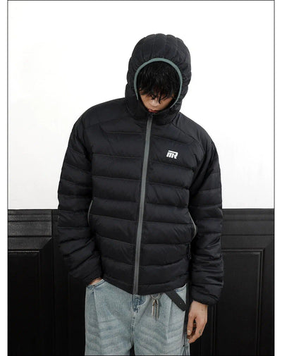 Sleek Light Weight Hooded Down Jacket Korean Street Fashion Jacket By Mr Nearly Shop Online at OH Vault