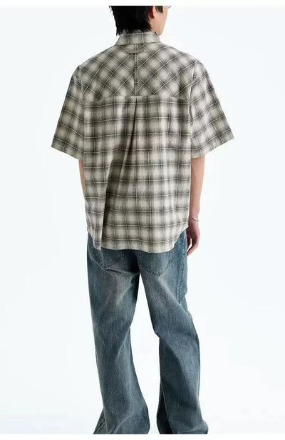 Structured Checkered Shirt Korean Street Fashion Shirt By NANS Shop Online at OH Vault