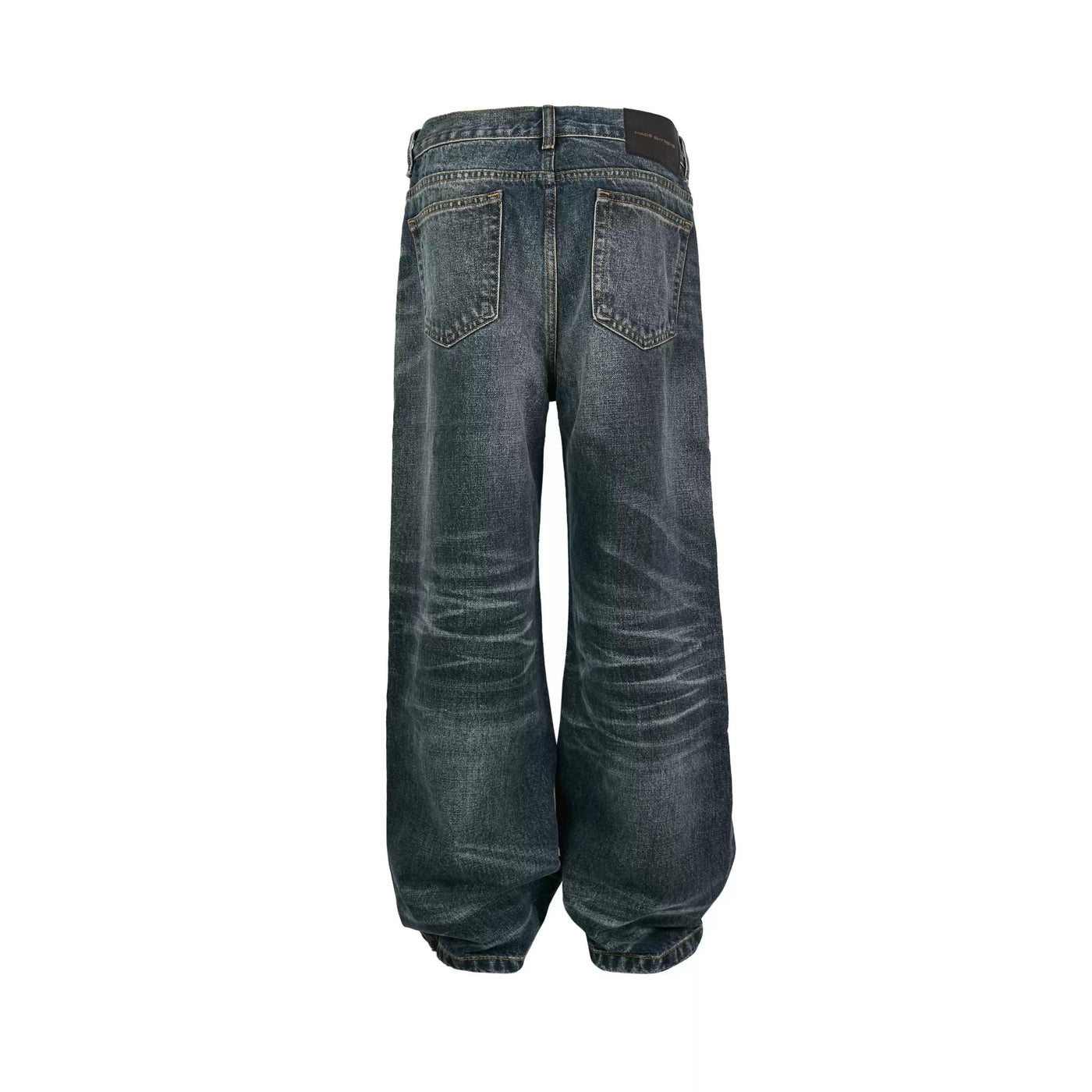 Whiskered Faded Straight Jeans Korean Street Fashion Jeans By Made Extreme Shop Online at OH Vault
