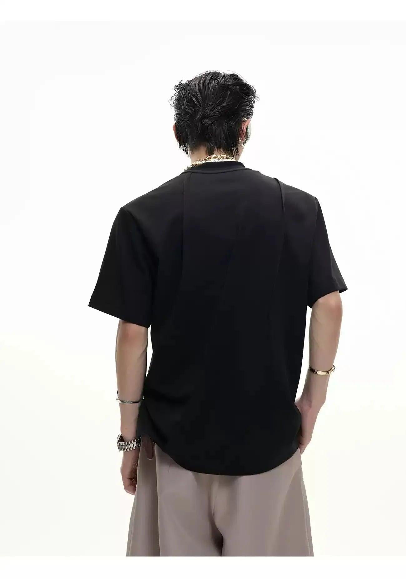 Structured Pleated T-Shirt Korean Street Fashion T-Shirt By Argue Culture Shop Online at OH Vault