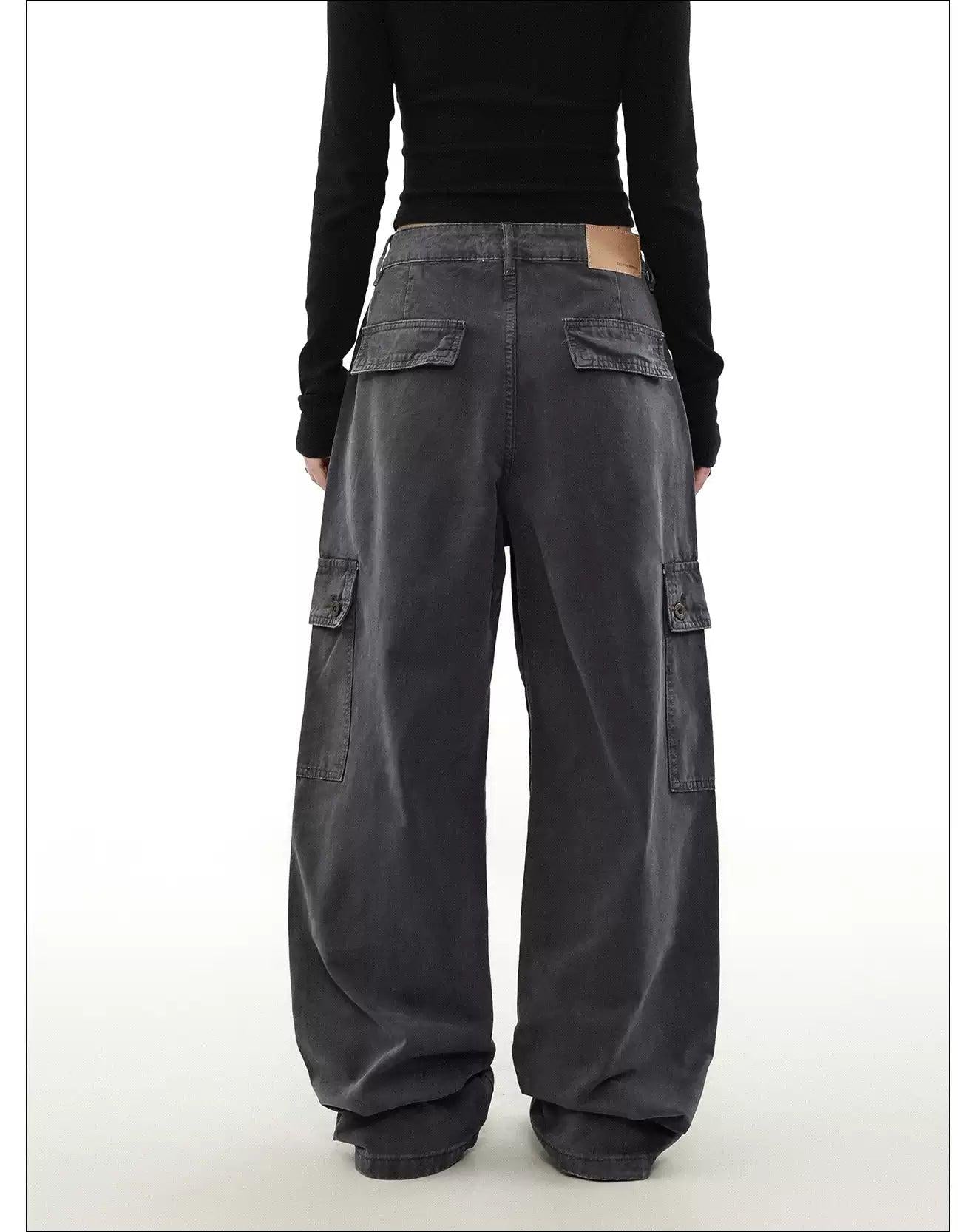 Washed Side Pocket Cargo Pants Korean Street Fashion Pants By Mr Nearly Shop Online at OH Vault