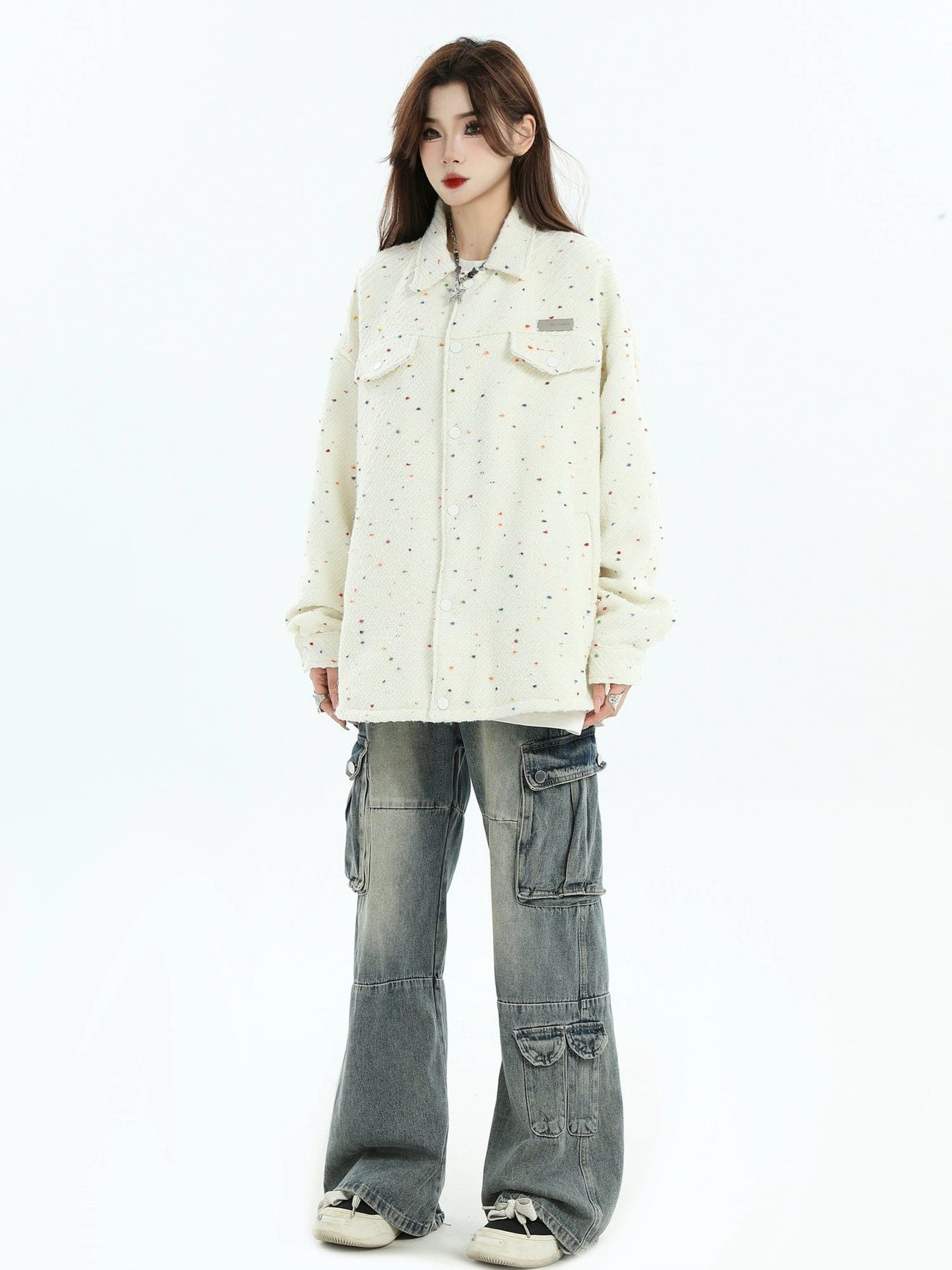 Minimal Dots Pattern Jacket Korean Street Fashion Jacket By INS Korea Shop Online at OH Vault