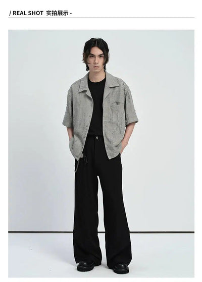 Distressed Texture Shirt Korean Street Fashion Shirt By CATSSTAC Shop Online at OH Vault
