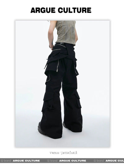 Double Layer Zipped Detail Pants Korean Street Fashion Pants By Argue Culture Shop Online at OH Vault