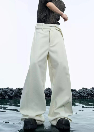 Two Belt Straps Wide Pants Korean Street Fashion Pants By Argue Culture Shop Online at OH Vault