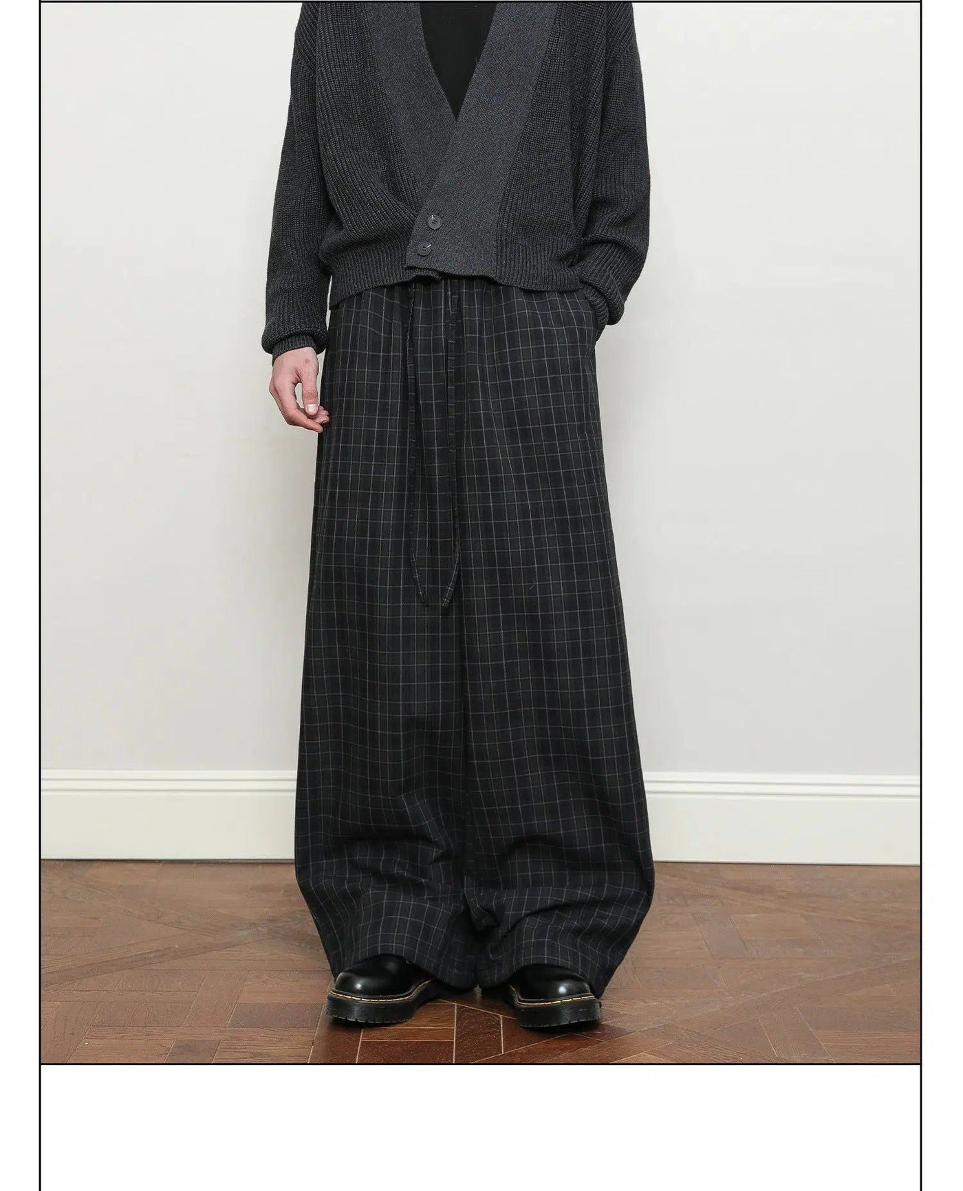 Waist Strings Plaid Pants Korean Street Fashion Pants By A PUEE Shop Online at OH Vault