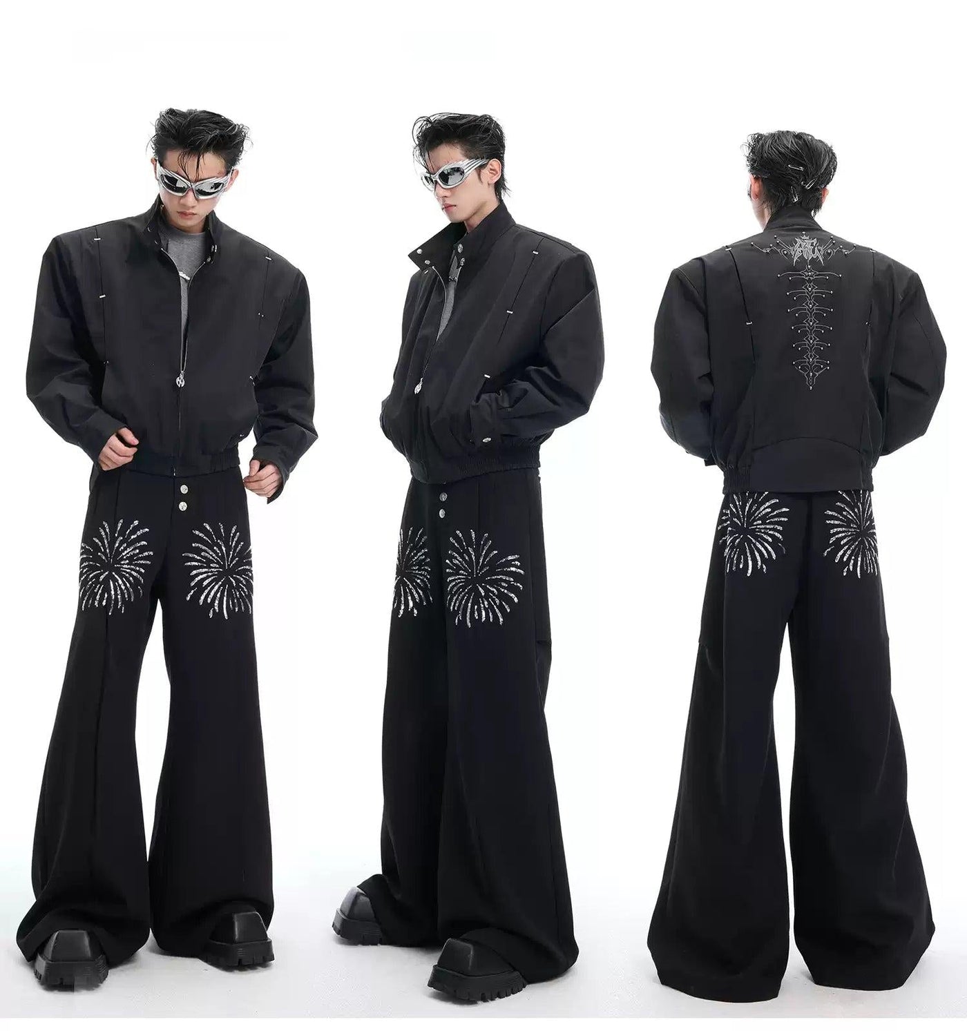 Beaded Fireworks Buttoned Pants Korean Street Fashion Pants By Argue Culture Shop Online at OH Vault