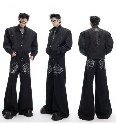 Beaded Fireworks Buttoned Pants Korean Street Fashion Pants By Argue Culture Shop Online at OH Vault