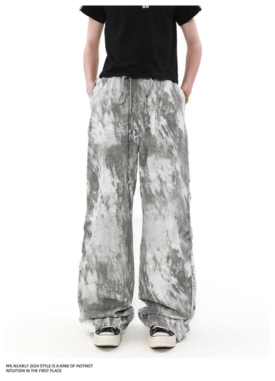 Drawcord Tie-Dyed Pants Korean Street Fashion Pants By Mr Nearly Shop Online at OH Vault