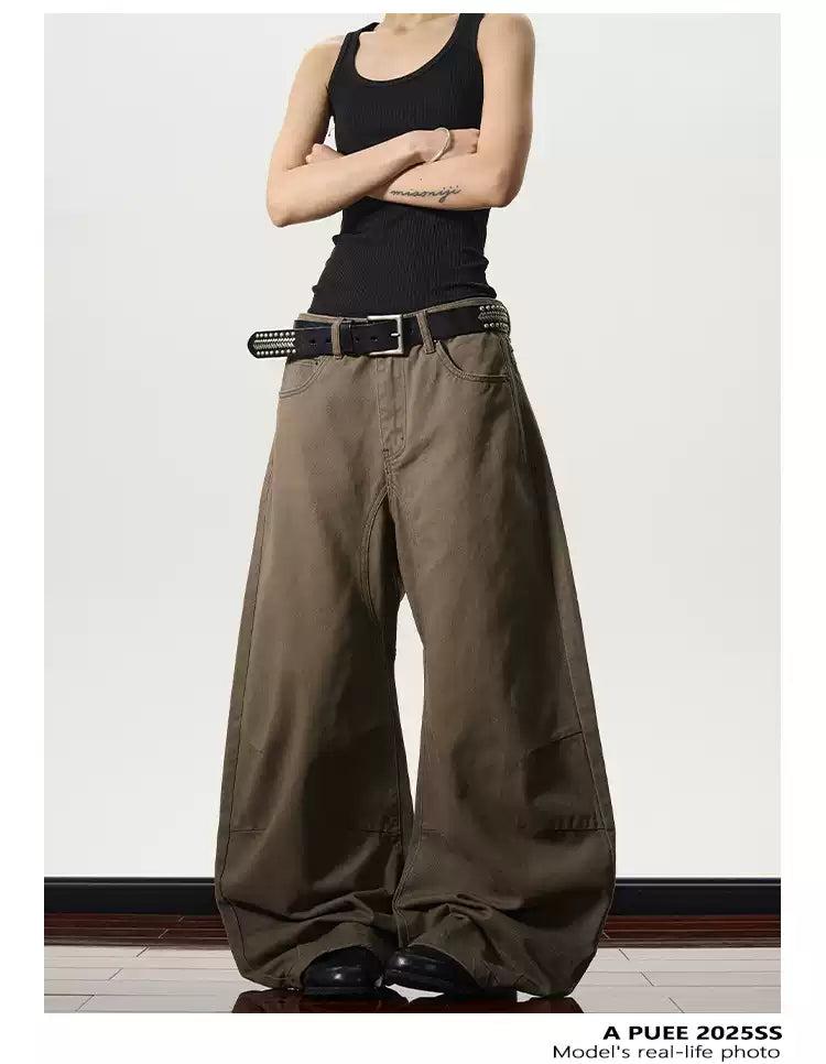 Solid Loose Wide Cut Pants Korean Street Fashion Pants By A PUEE Shop Online at OH Vault