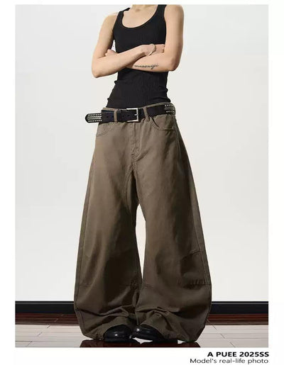 Solid Loose Wide Cut Pants Korean Street Fashion Pants By A PUEE Shop Online at OH Vault