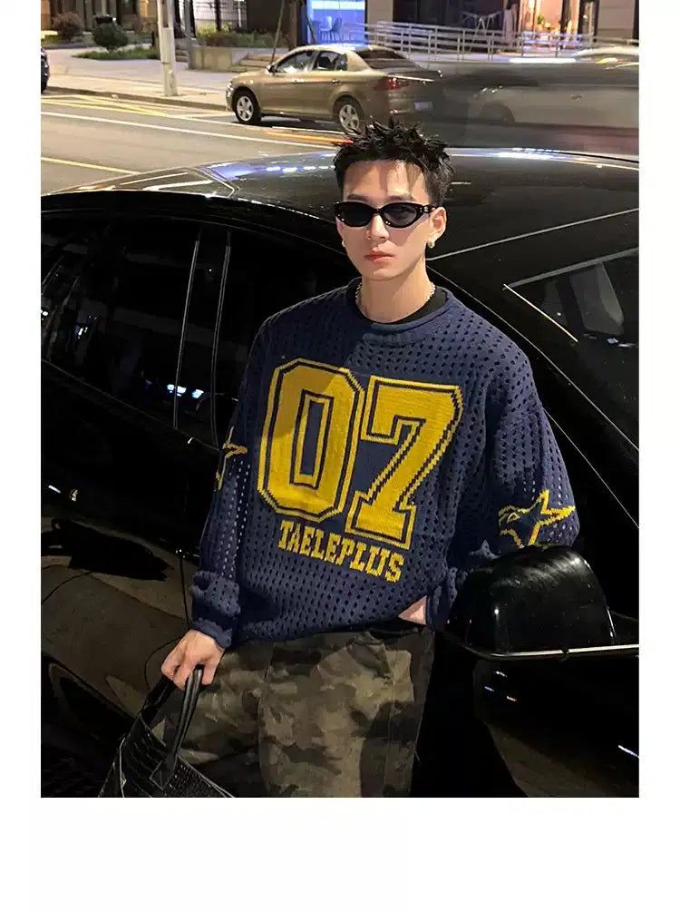 College Style Hollowed Sweater Korean Street Fashion Sweater By Poikilotherm Shop Online at OH Vault