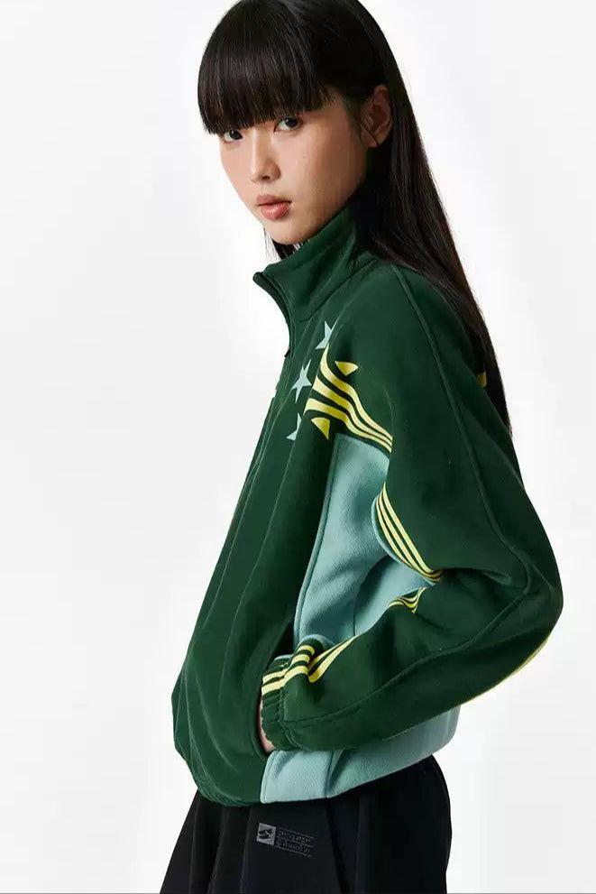 Stars and Stripes Sporty Jacket Korean Street Fashion Jacket By Crying Center Shop Online at OH Vault