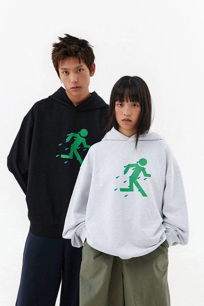 Running in the Rain Graphic Hoodie Korean Street Fashion Hoodie By Crying Center Shop Online at OH Vault