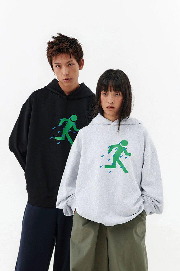 Running in the Rain Graphic Hoodie Korean Street Fashion Hoodie By Crying Center Shop Online at OH Vault