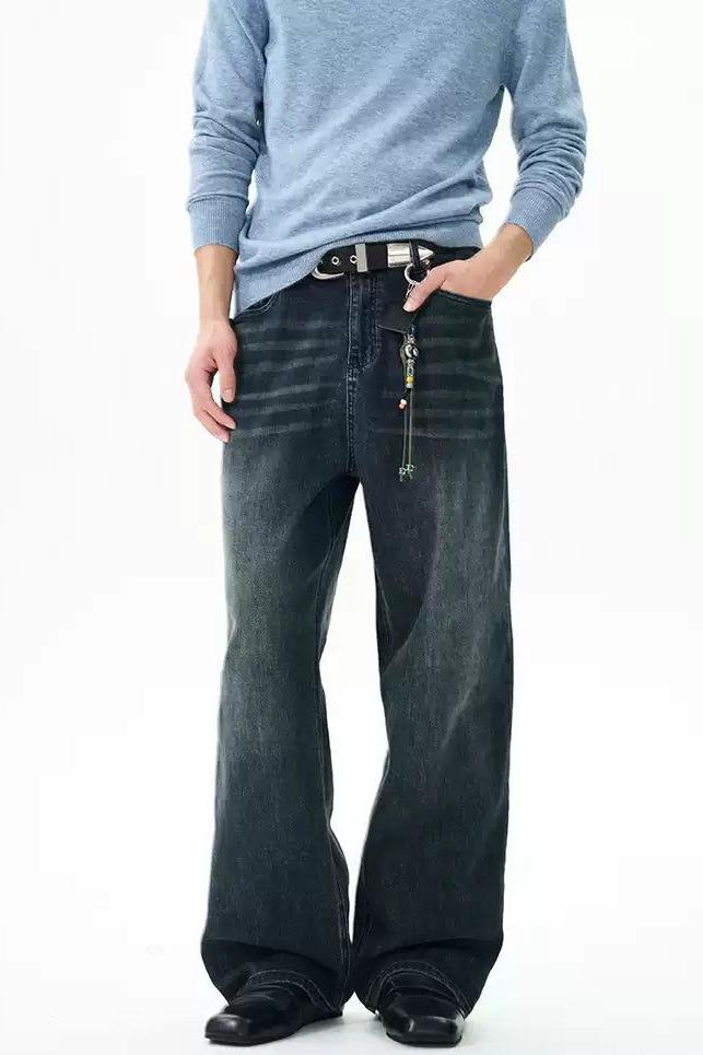 Whisker Lines Regular Jeans Korean Street Fashion Jeans By 77Flight Shop Online at OH Vault