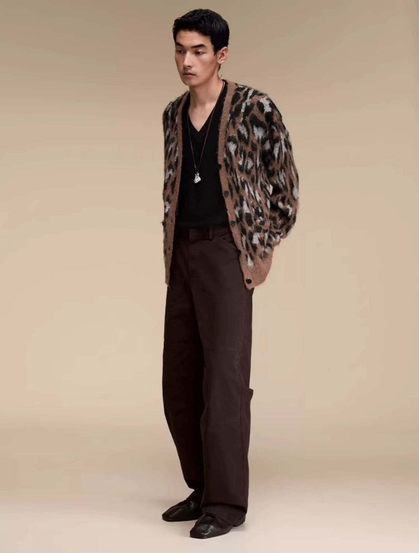 V-Neck Animal Print Cardigan Korean Street Fashion Cardigan By Opicloth Shop Online at OH Vault