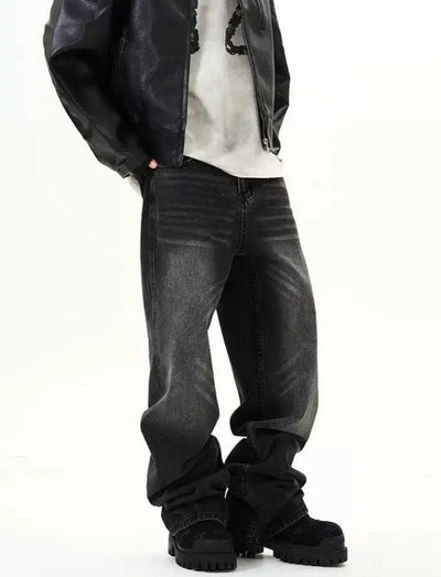 Gradient Fade & Whiskers Jeans Korean Street Fashion Jeans By 77Flight Shop Online at OH Vault