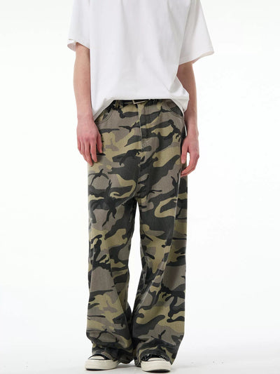 Camouflage Regular Fit Jeans Korean Street Fashion Jeans By Mad Witch Shop Online at OH Vault