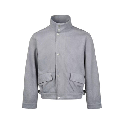 Funnel Collar Snap Buttoned Jacket Korean Street Fashion Jacket By Made Extreme Shop Online at OH Vault