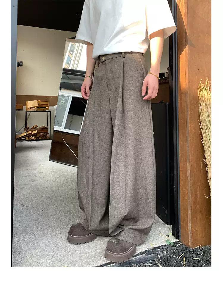 Slouchy Pleated Trousers Korean Street Fashion Trousers By Poikilotherm Shop Online at OH Vault