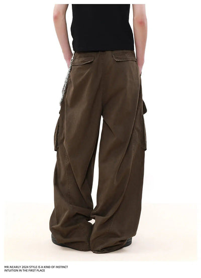 Washed Baggy Fit Cargo Pants Korean Street Fashion Pants By Mr Nearly Shop Online at OH Vault