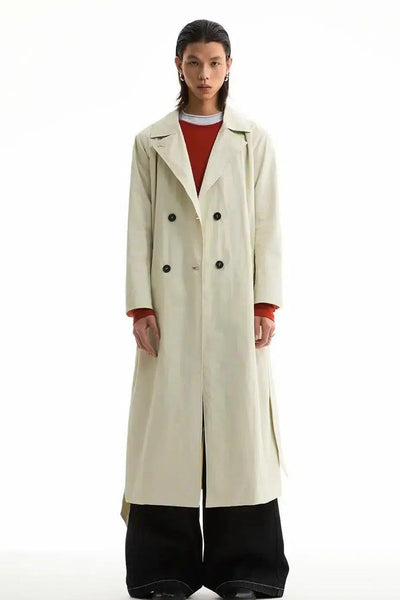 Clean Fit Double Breasted Trench Coat Korean Street Fashion Long Coat By Funky Fun Shop Online at OH Vault