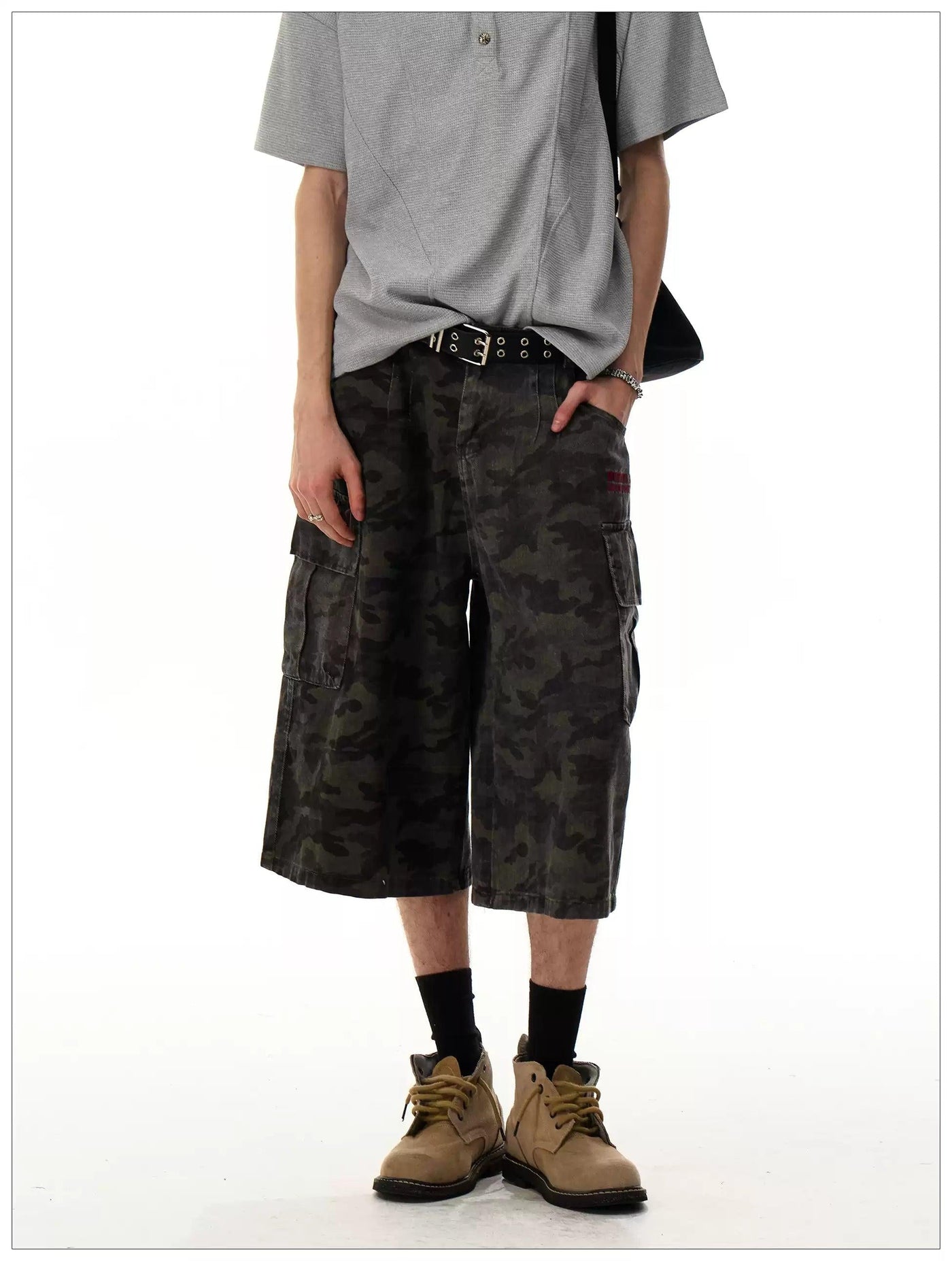 Flap Pockets Camouflage Denim Shorts Korean Street Fashion Shorts By Mr Nearly Shop Online at OH Vault