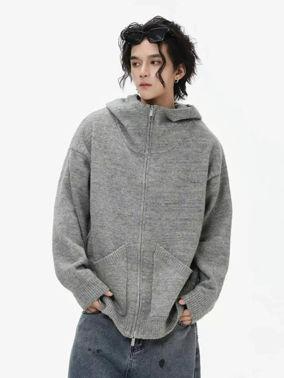 Comfy Hooded Full-Zip Sweater Korean Street Fashion Sweater By INS Korea Shop Online at OH Vault