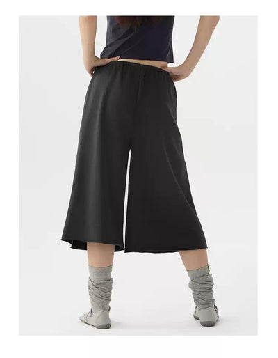 Seamless Pocket Raw Edge Wide Leg Shorts Korean Street Fashion Shorts By Crying Center Shop Online at OH Vault