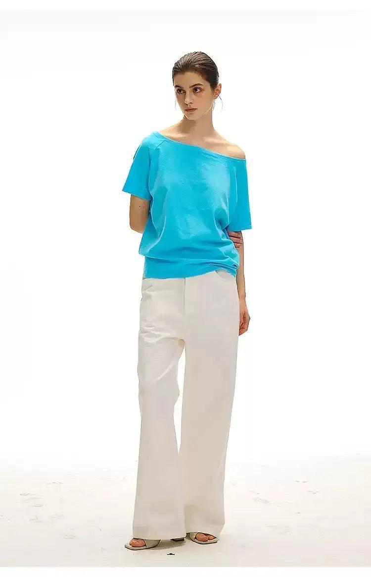 Off Shoulder Plain Color Blouse Korean Street Fashion Blouse By Country Moment Shop Online at OH Vault