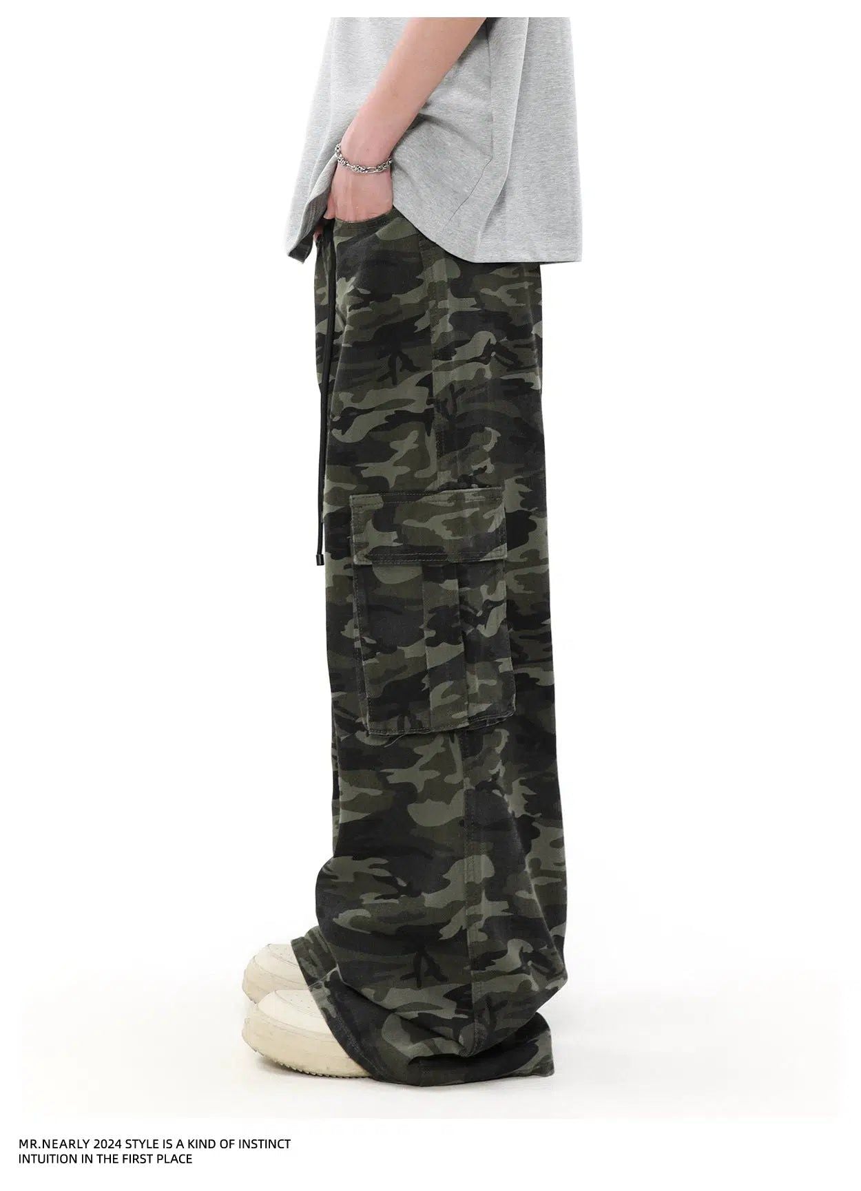 Camo Print Flap Pocket Cargo Pants Korean Street Fashion Pants By Mr Nearly Shop Online at OH Vault