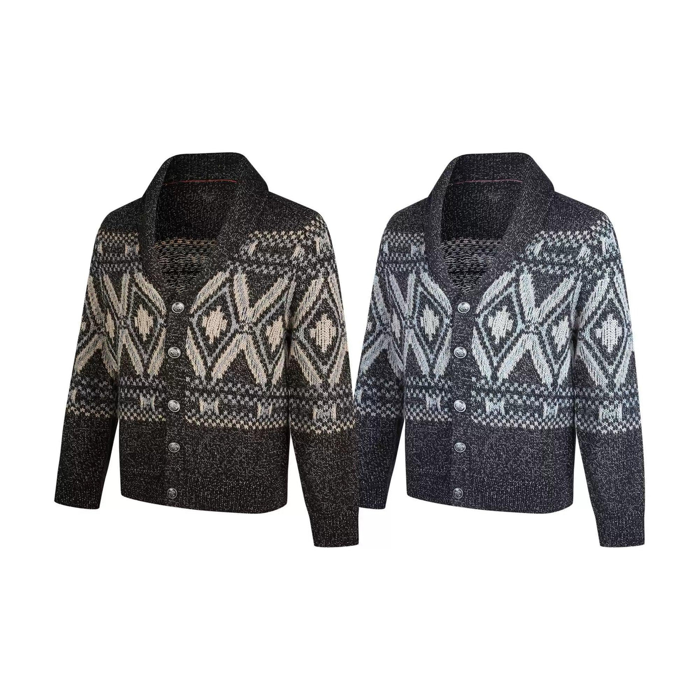 Shawl-Collar Patterned Cardigan Korean Street Fashion Cardigan By Made Extreme Shop Online at OH Vault