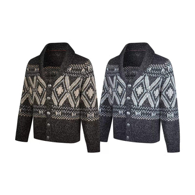 Shawl-Collar Patterned Cardigan Korean Street Fashion Cardigan By Made Extreme Shop Online at OH Vault